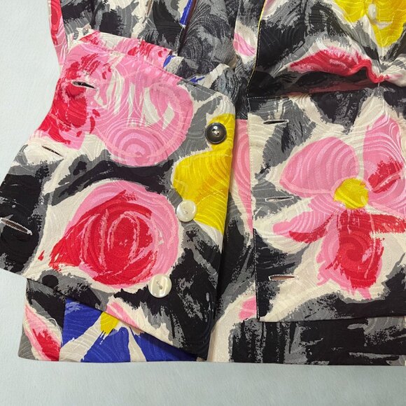 Vintage Neiman Marcus 100% Pure Silk Floral Suit - Size 4 - Picture 5 of 7